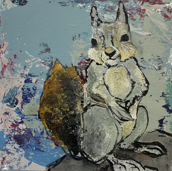 A Slight Vibration Inside the Stone, 2024, Oil on canvas, 25 x 25 cm.