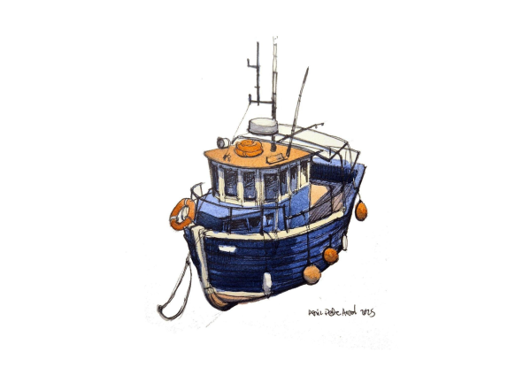 Boat, 2024, Watercolor on paper, 15 x 11.5cm
