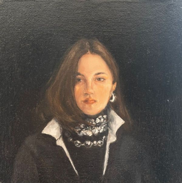 Untitled, 2025, Oil on press canvas, 15 x 15 cm