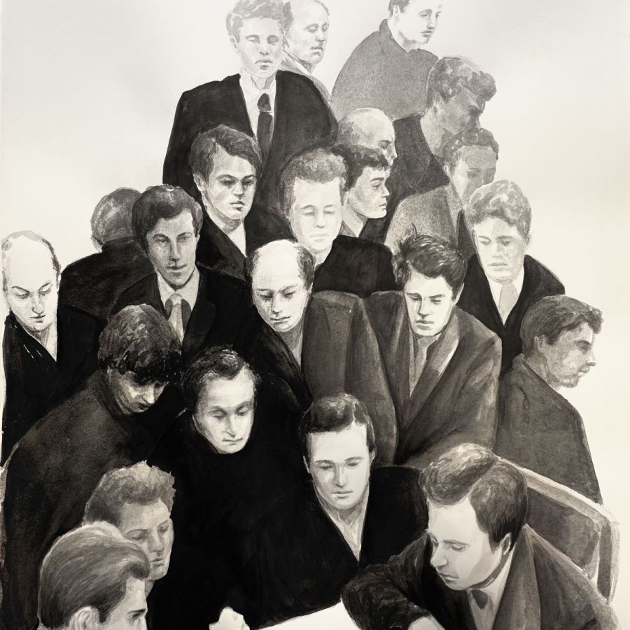 Dilan Demirbağ, Chess, 2025, Ink on Paper, 70 x 100 cm.