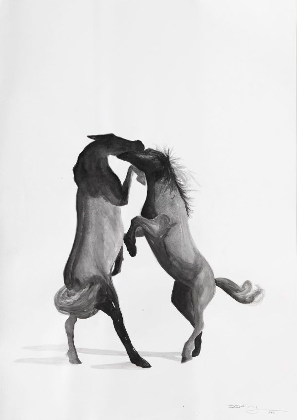 Struggle, 2025, Ink on Paper, 70 x 100 cm.