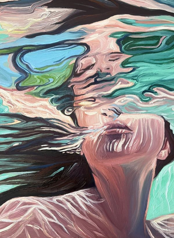 Ophelia, 2025, Oil on copper, 23 x 15 cm.