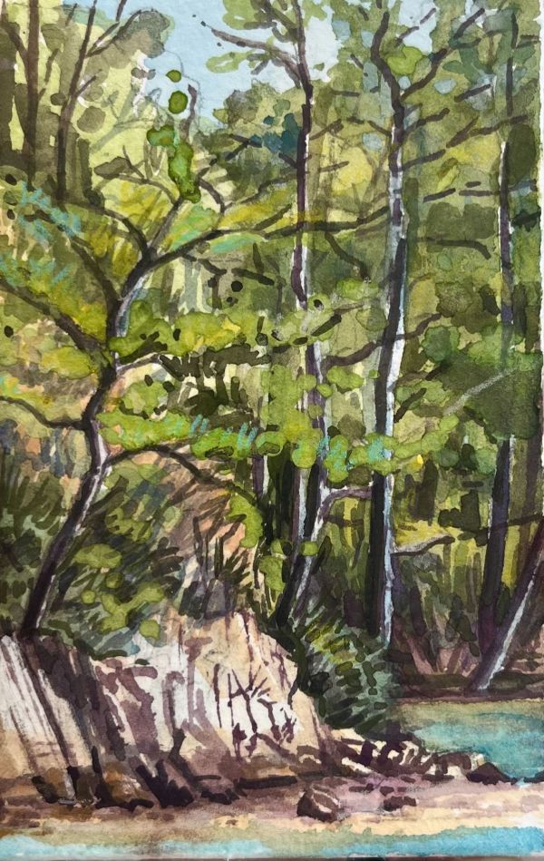 The Council, 2025, Watercolor on paper, 10 x 6,5 cm.