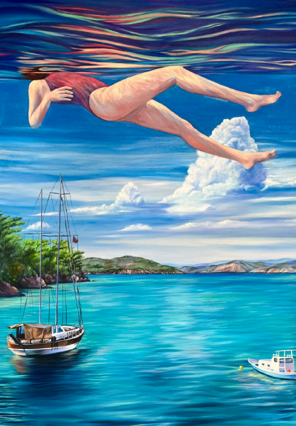 Between 2 Worlds, 2025, Oil on canvas, 170 x 120 cm.