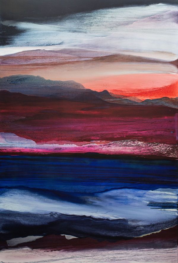 Sessizlikteki Huzur, Peyzaj Serisi No 1, 2019, Mixed media on canvas, 230 x 155 cm.