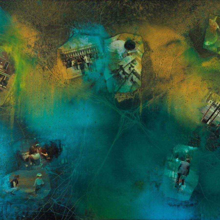 Fractal Mythologies, Green Sky, 2024, Oil on canvas, 50 x 70 cm.