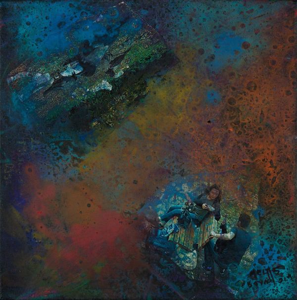 Fractal Myths: Well, Well, Well... 037, 2019, Acrylic, collage and mixed media on canvas, 30x30 cm.