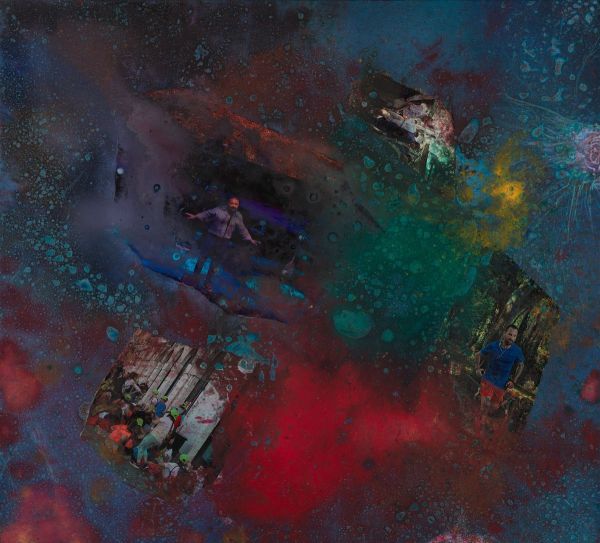 Fractal Myths: Serenade 041, 2022, Acrylic, collage and mixed media on canvas, 50x55 cm