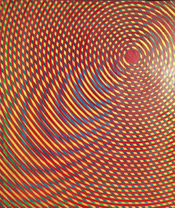 Eşikler, 2025, Acrylic on wood, 100 x 85 cm.