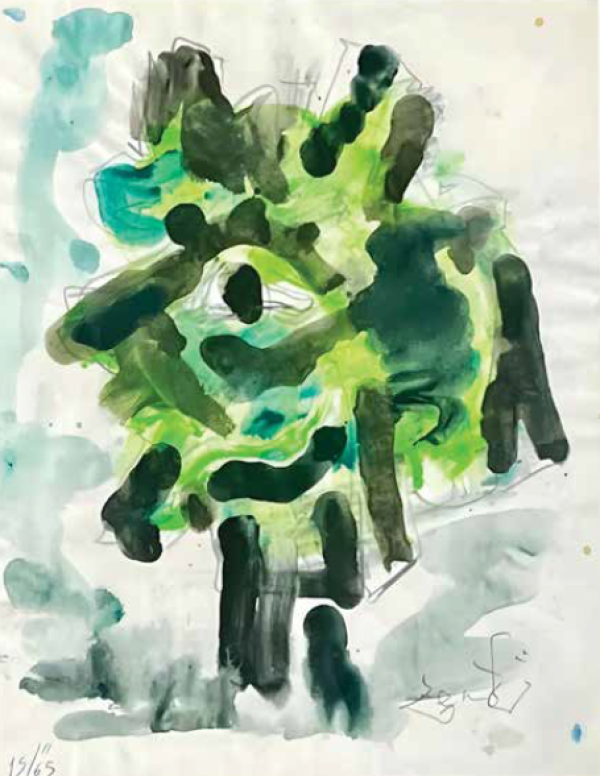 Sürrealist Kompozisyon, 1965, Watercolor on paper, 20,5 x 26,5 cm.
