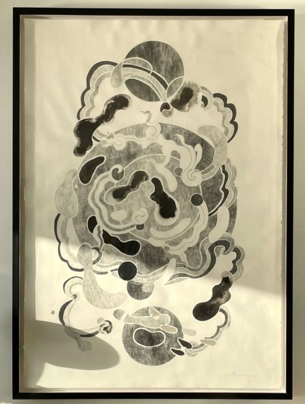 Cloudy, 2022, Ink and graphite on paper, 100 x 80 cm.