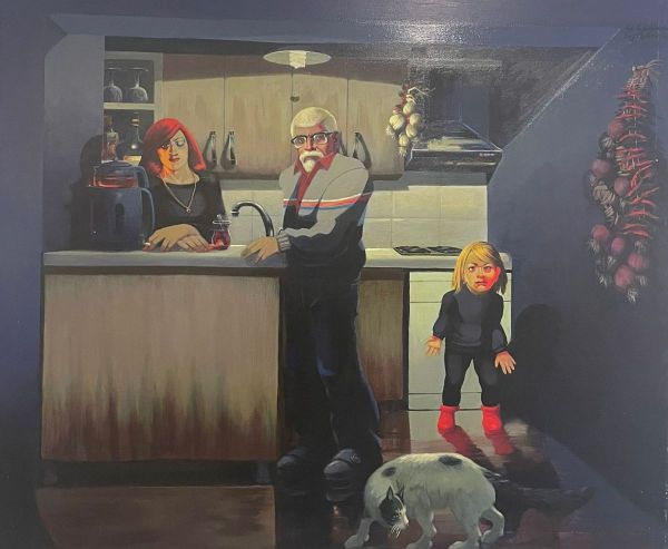 Ege ile Saklambaç, 2013, Oil on canvas, 150 x 180 cm.