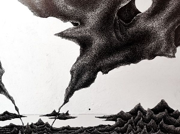 Fractus 67, 2024, Ink application on Paper, 51 x 63 cm.