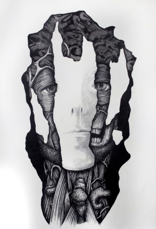 Fragment 10, 2024, Graphite on acid-free paper, 44 x 38 cm.